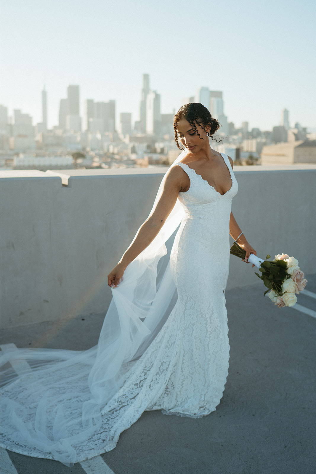 Bride wearing the Lumi gown