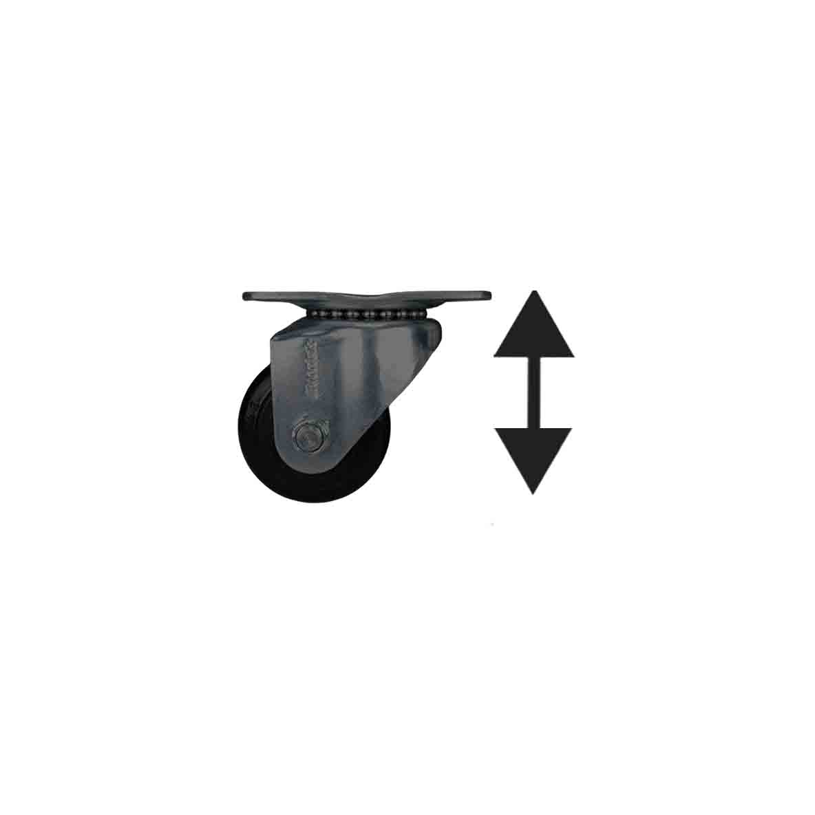 low profile plate casters with a height less than 4 inches from the top of the plate to the bottom of wheel desgined for high capcities & demanding applications
