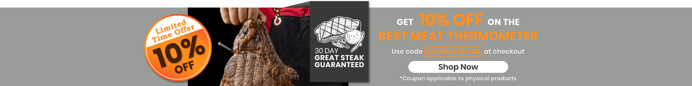 Get 10% off using BESTMEATSTICK coupon applicable for physical MeatStick products