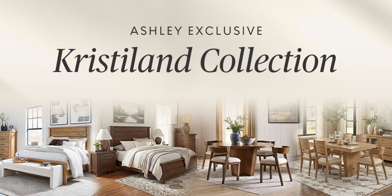 Ashley Exclusive Kristiland Collection featuring furniture and decor.