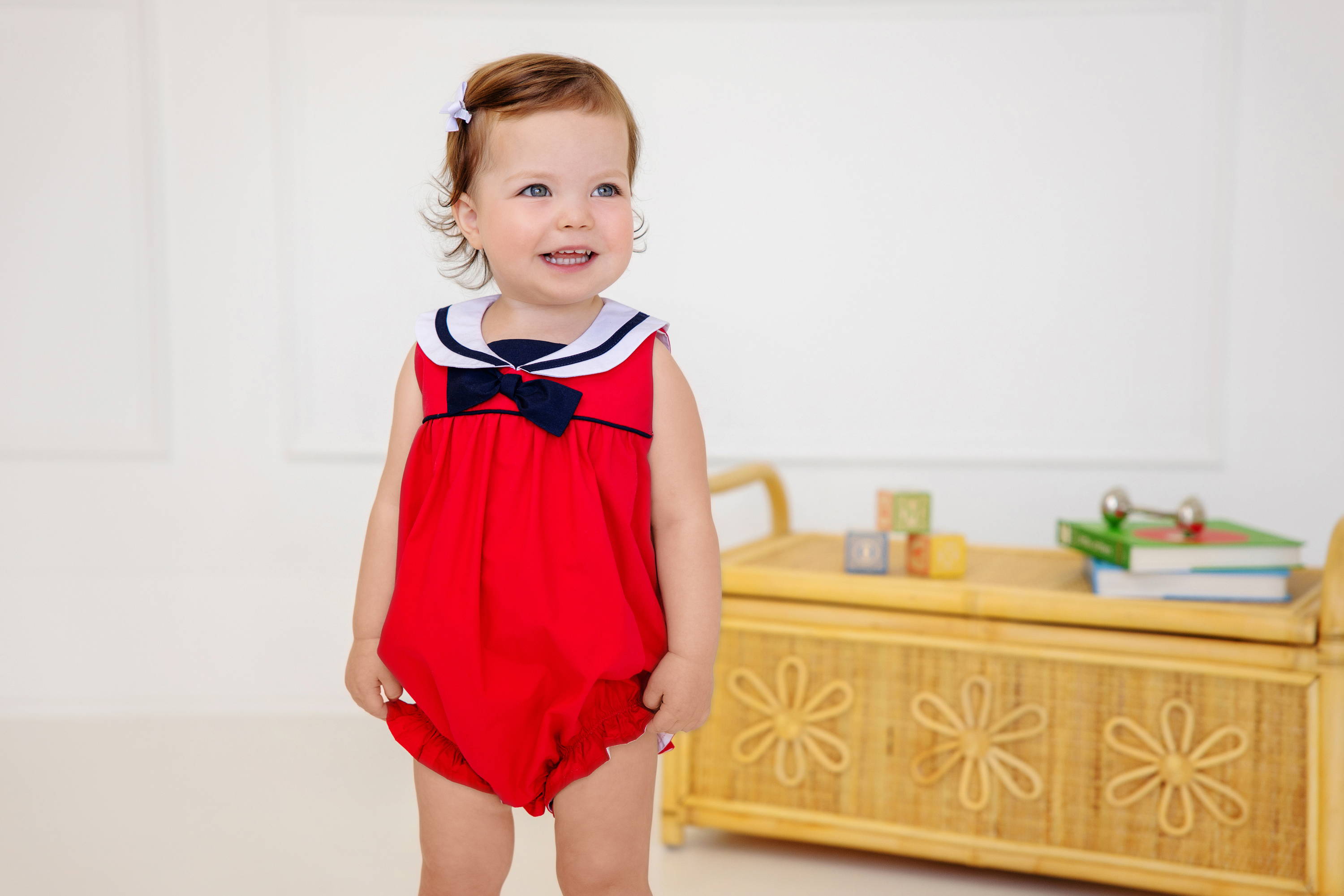 The Beaufort Bonnet Company - LS Daisy Diaper Cover Dress - Palm Beach Pink/Balloons main image 0