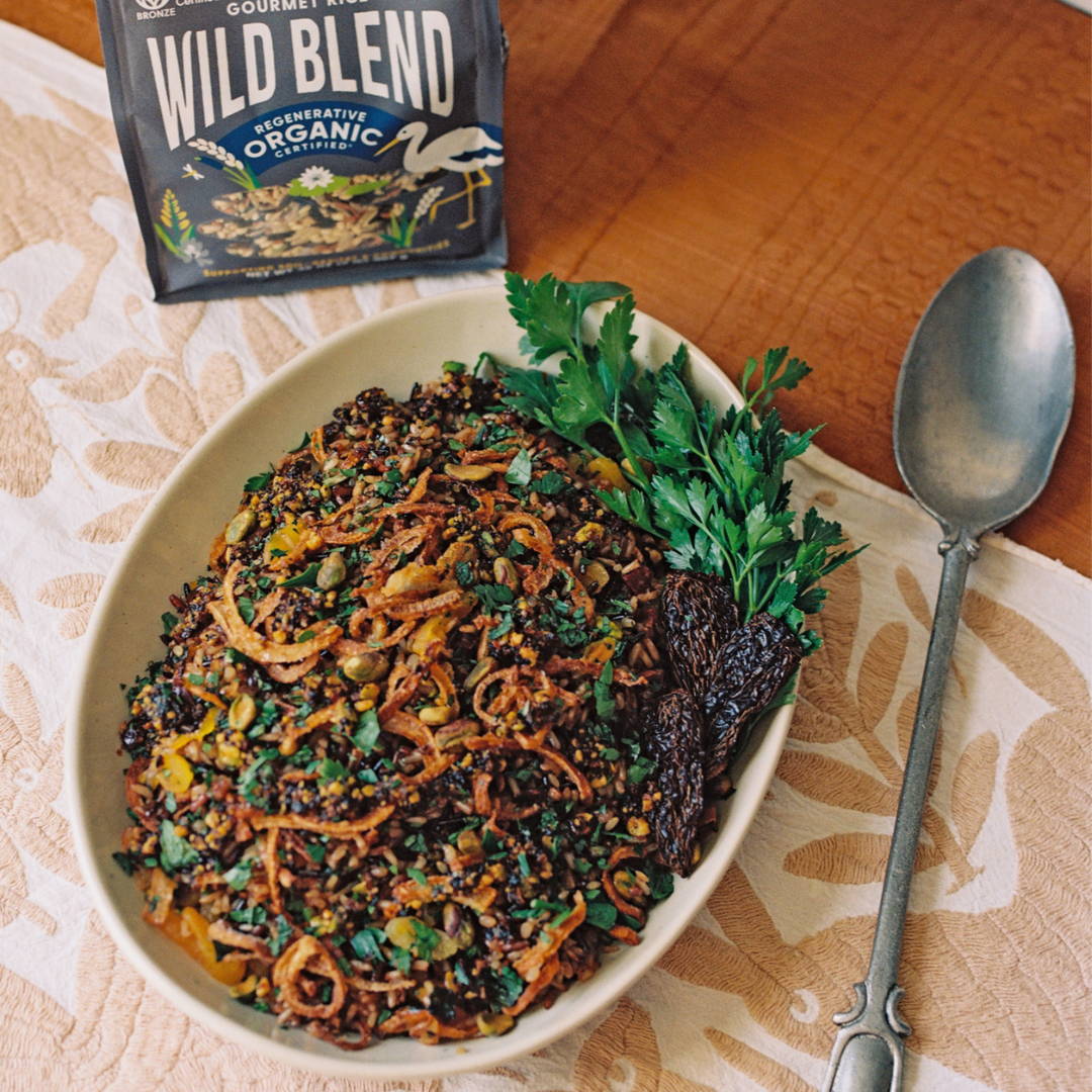 Morita Wild Rice With Fried Onions, Pistachios & Apricots – Cherry Bombe