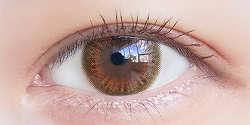 シエルアクアコーラルの装用写真,DIA14.2mm,着色直径13.3mm|ネオサイトワンデーシエルUV(NeoSight oneday Ciel UV)コンタクトレンズ