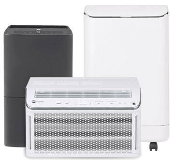 Group of products: dehumidifier, room air conditioner and portable air conditioner.