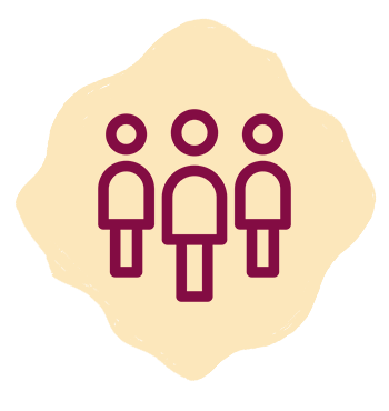 Icon of three stylized human figures.