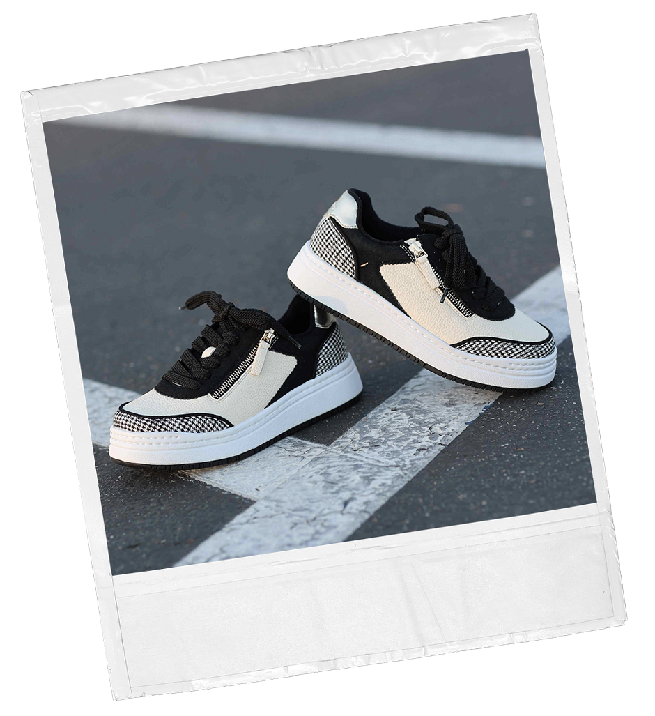 Averie Houndstooth Black Sneaker | Alegria Shoes
