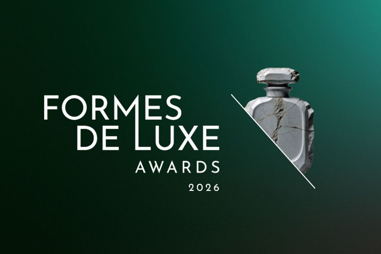 Formes de Luxe Awards 2023 with a decorative perfume bottle.