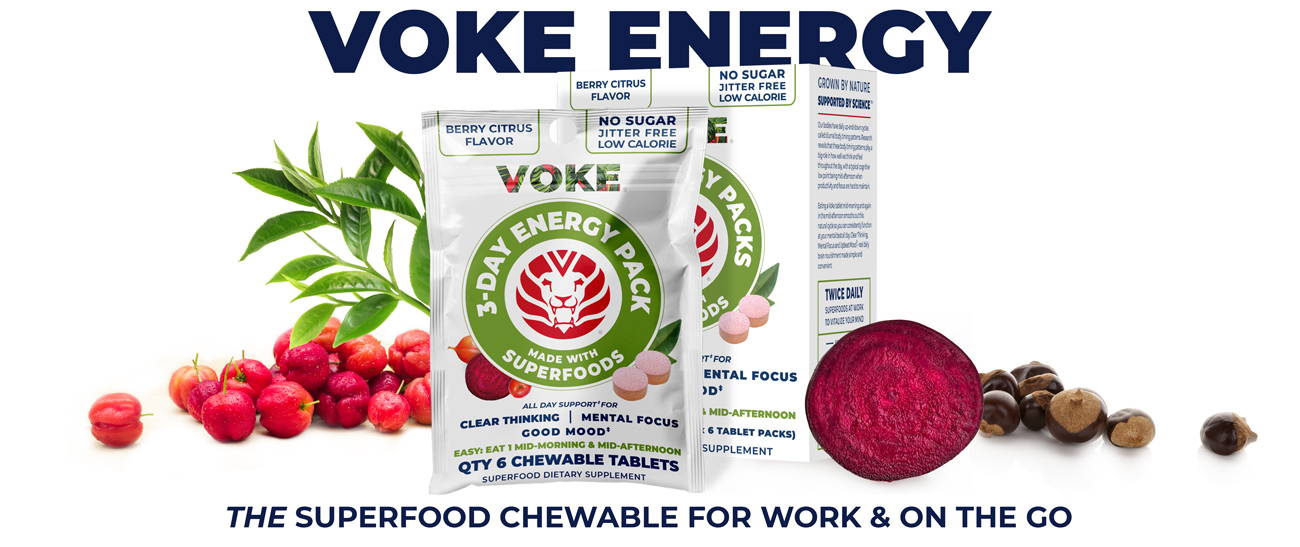 VOKE ENERGY SUPERFOOD CHEWABLE FOR WORK AND ON THE GO