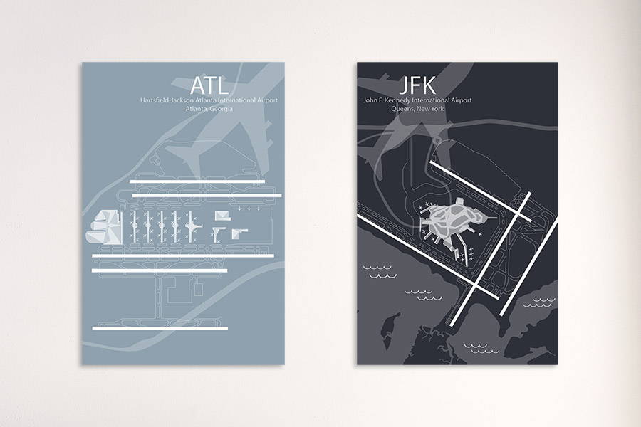 airport map posters