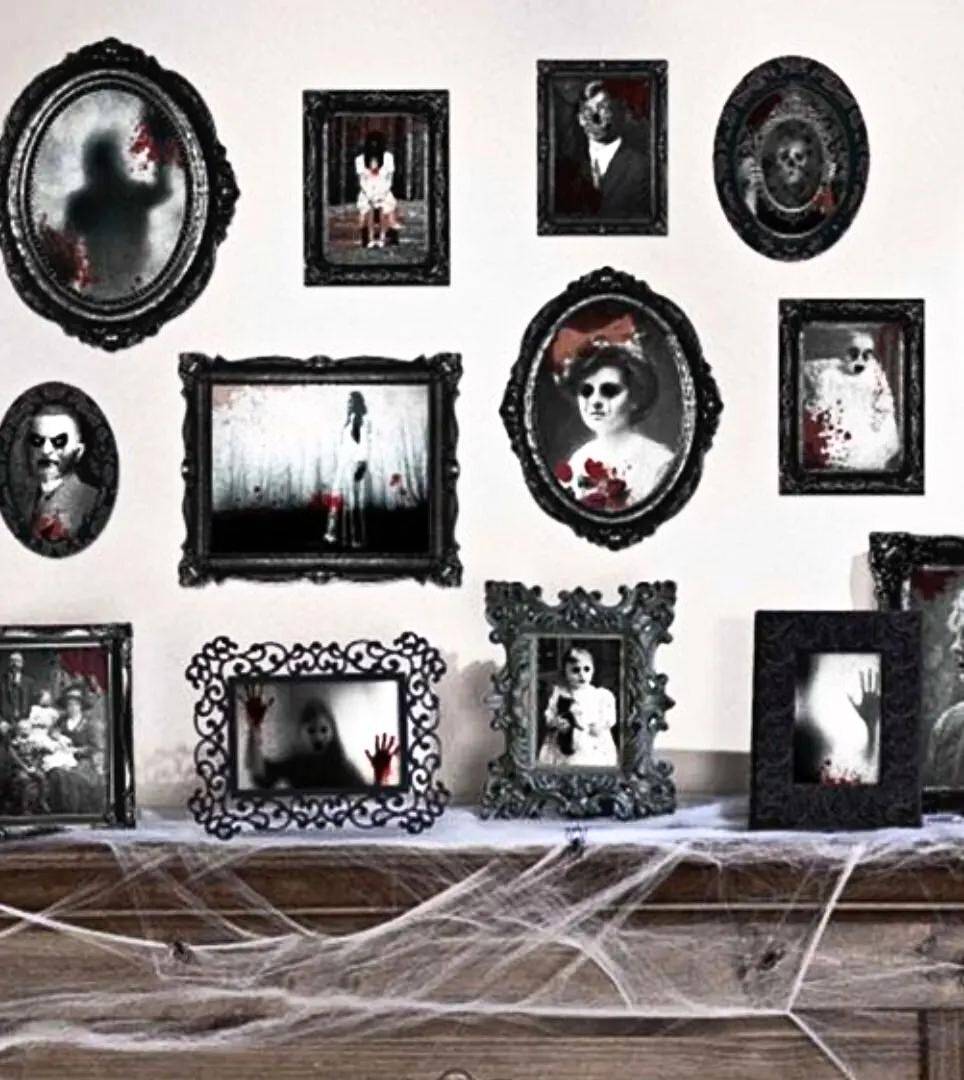 Assortment of lenticular ghost portrait cutouts. Shop all Haunted House halloween decor.