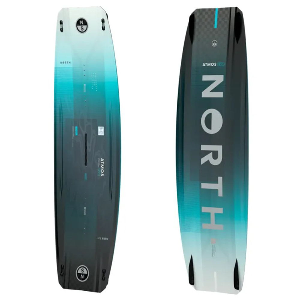 Wakeboard au motif bleu dégradé et au logo « NORTH ».
