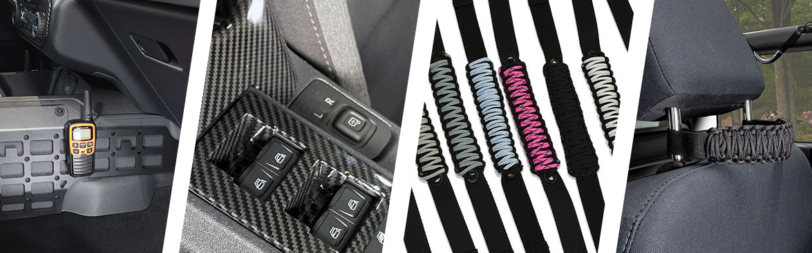 Photo collage of trim and accessories for off-road vehicles, cars and trucks.
