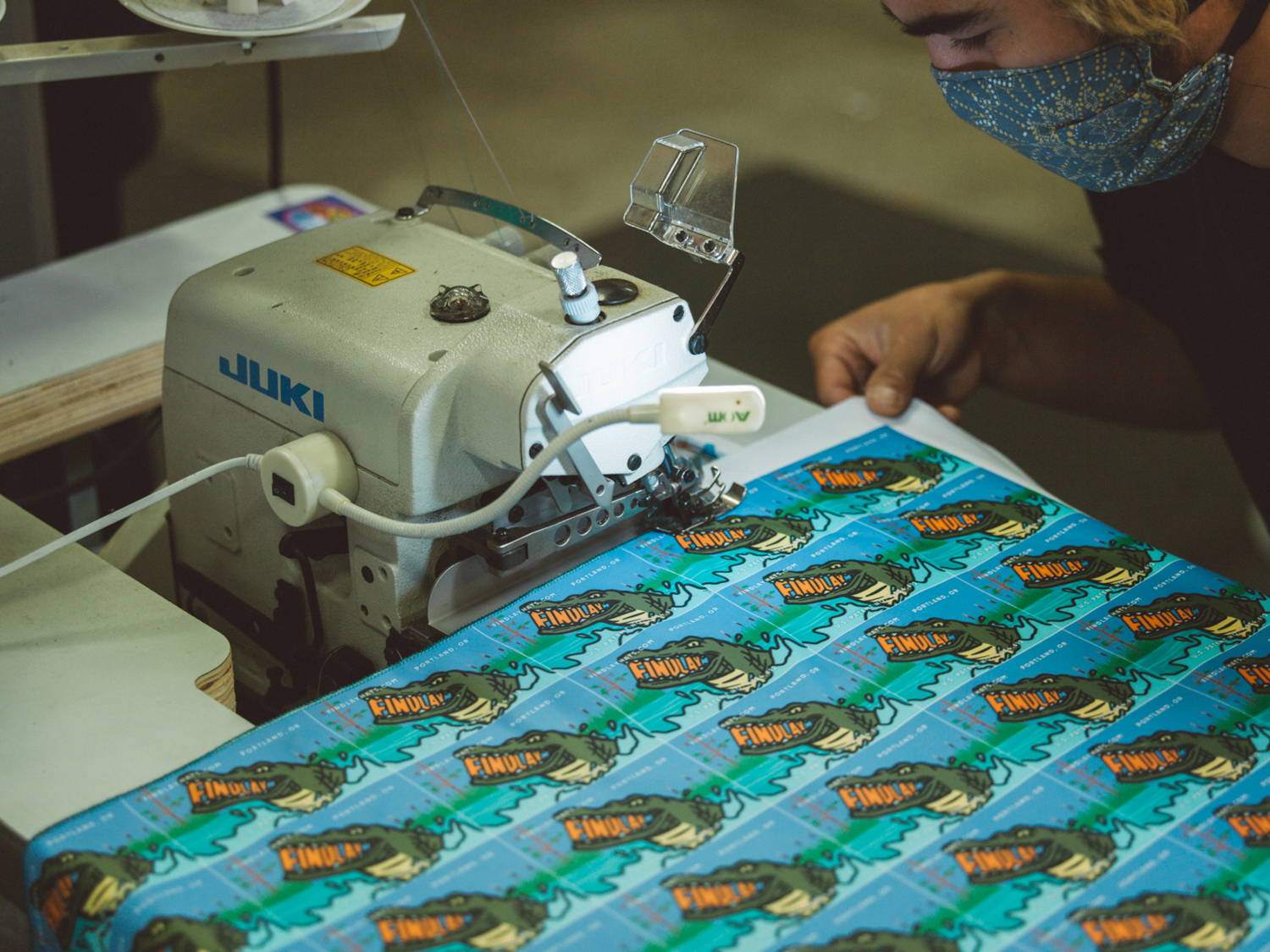 Cutting and sewing the hidden pockets for Findlay hats.