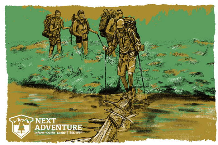 Illustration of backpackers
