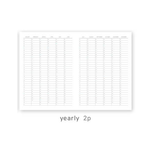 Yearly plan - O-CHECK 2020 Linen paper A4 dated monthly diary planner