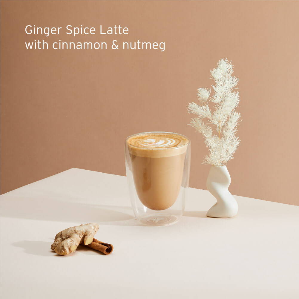 Try our seasonal feature - Ginger Spice Latte with cinnamon & nutmeg