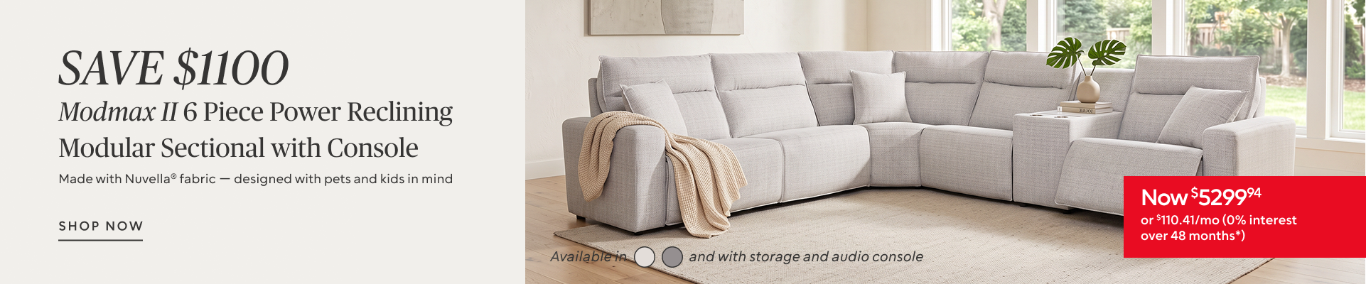 Save $1100 on the Modmax II Power Reclining 6 Piece Sectional