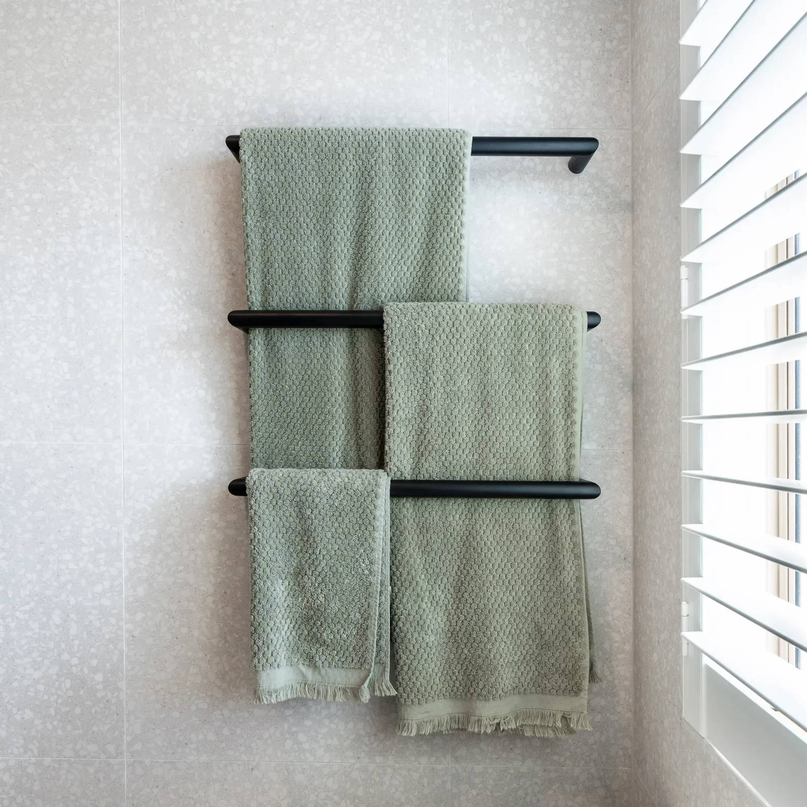 Single Bar Heated Towel Rails | The Blue Space