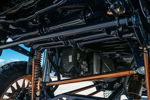 Undercarriage black train horn trumpets FOX coilovers copper suspension links CaliCustomsOKC 2017 Nissan Titan Conductor's Special 544K Nightmare Edition gallery photo 2