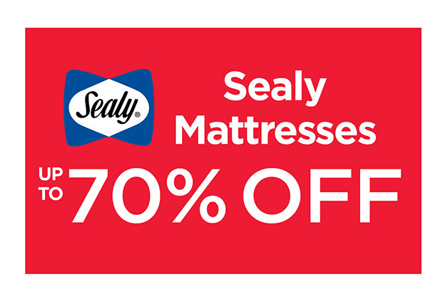 Up to 70% off Sealy Mattresses