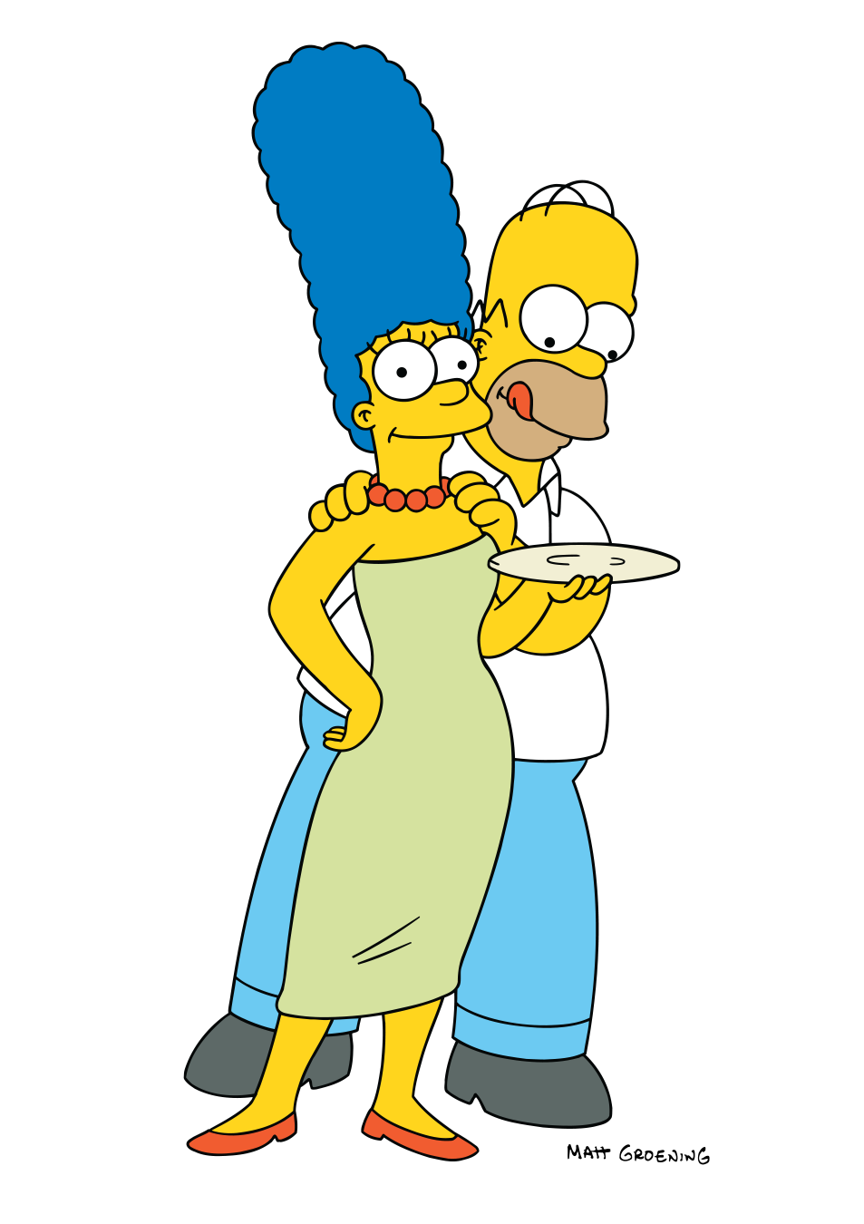 Homer and Marge Simpson from the animated series 