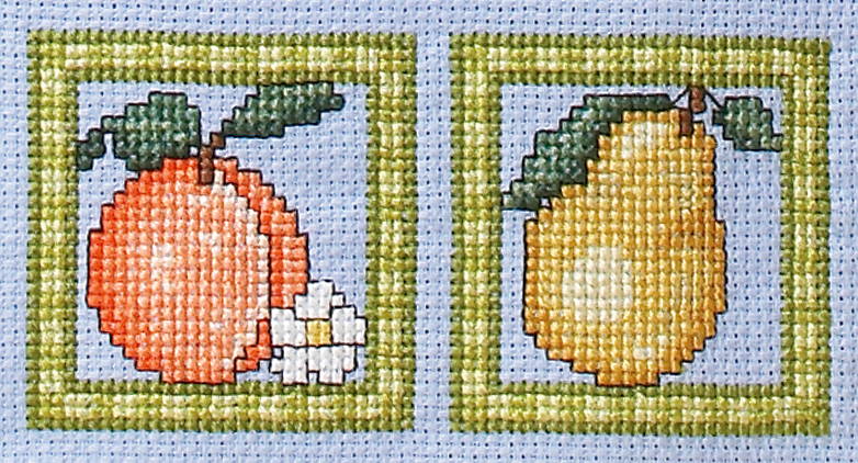 Counted cross-stitch design fruits