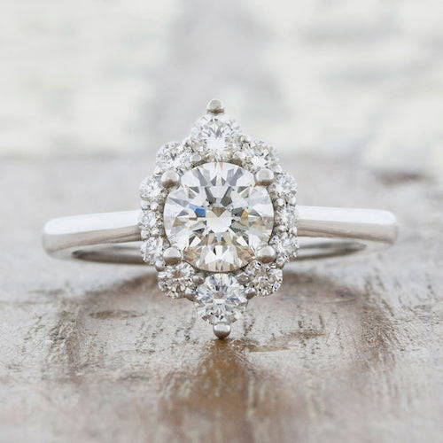 0.70 carat halo engagement ring
