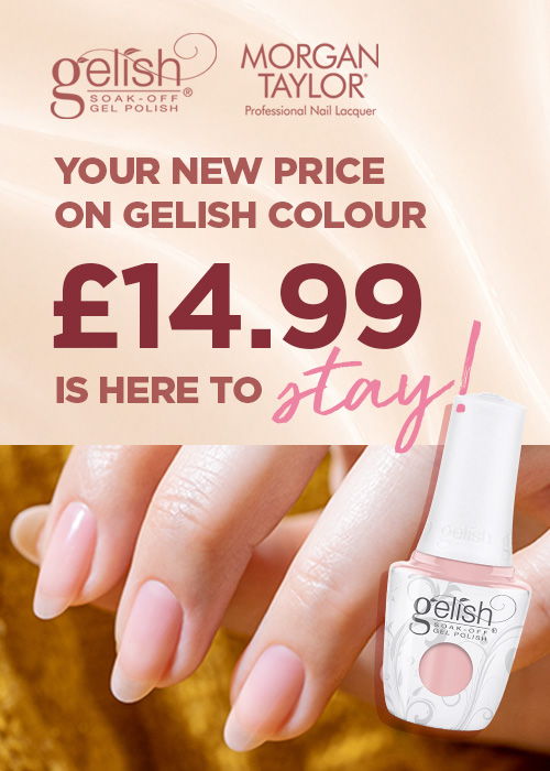 Promotional image for Gelish colour priced at £14.99.