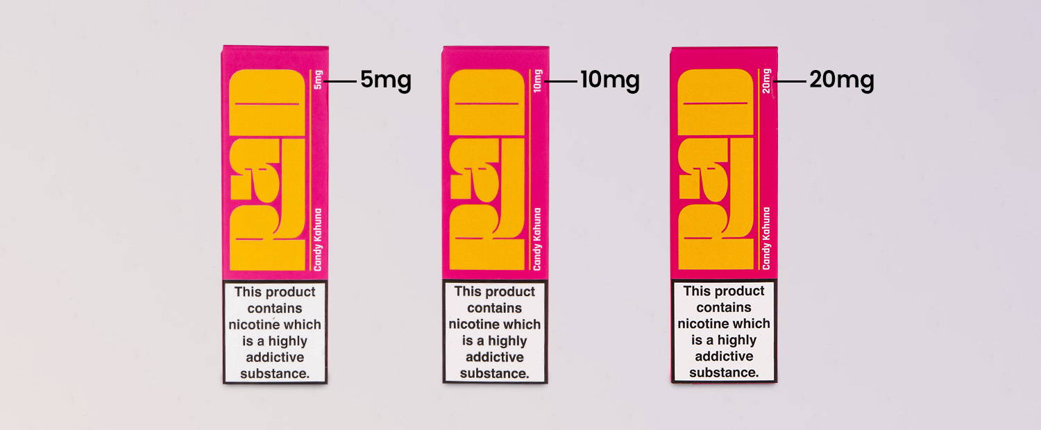Image showing nicotine salt strengths.