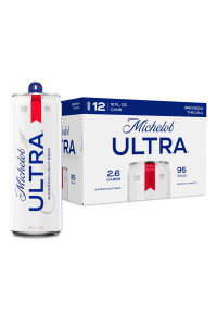 Can of Michelob Ultra next to a pack of 12 cans.