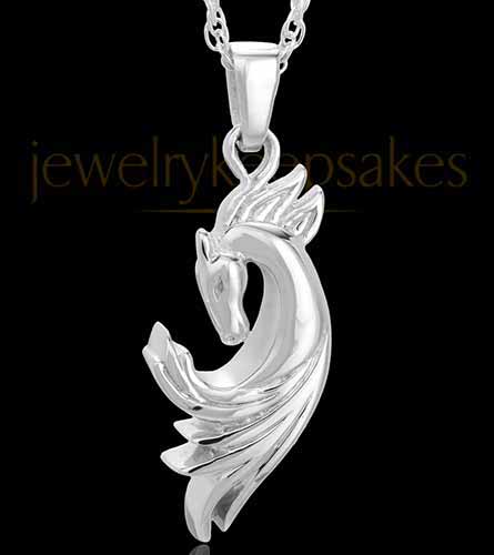 Sterling Silver Wild Horse Pet Cremation Jewelry