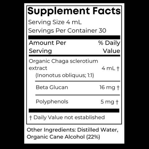 Chaga Tincture Supplement Facts