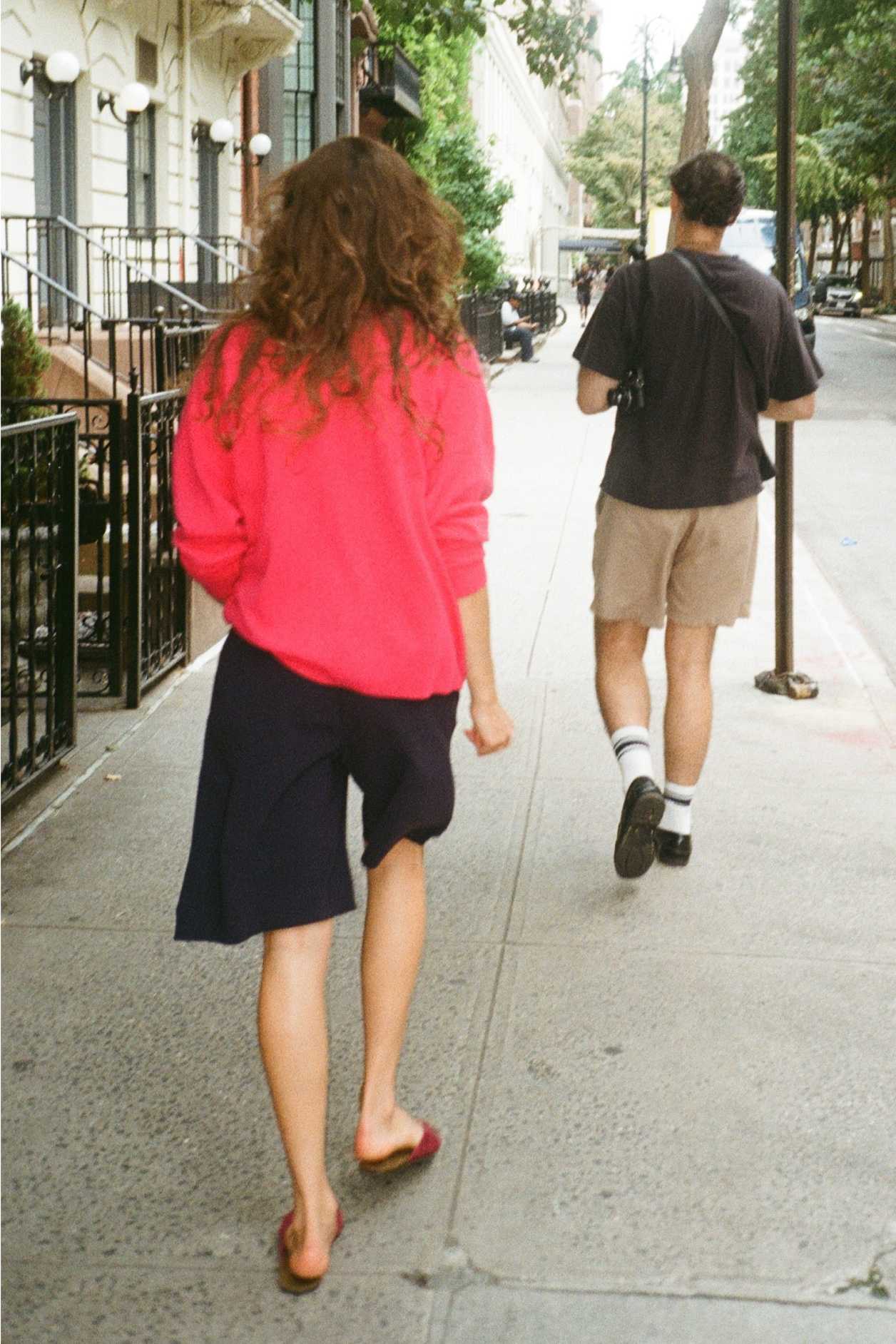 Woman walking down the street