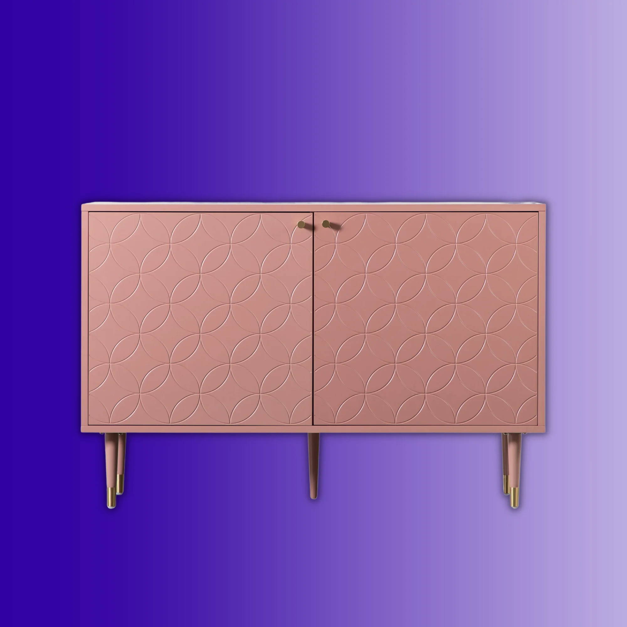 Evissa pink bauhaus geometric 2 door cabinet