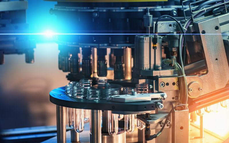 Manufacturing production line with automated control equipment