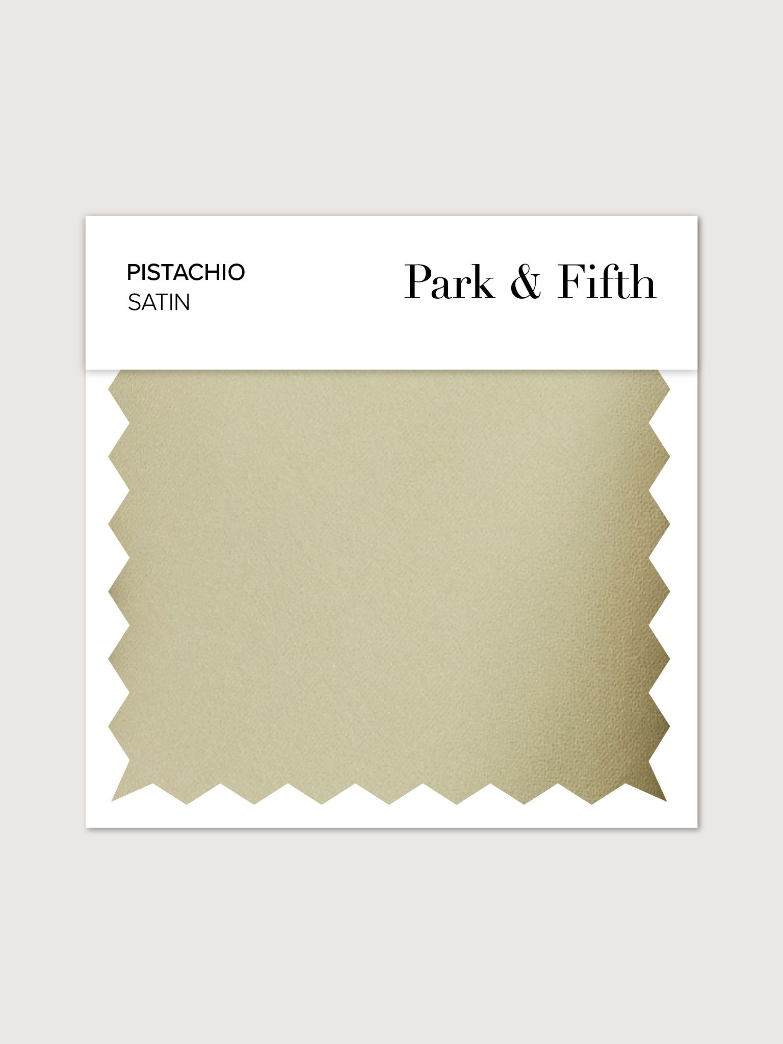 Pistachio satin fabric swatch from Park & Fifth.