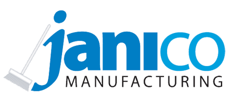Janico Manufacturing logo featuring a cleaning tool.