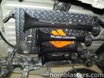 Four black train horns diamond plate Shocking the competition Wicked Customs HornBlasters sticker undercarriage Wicked Customs 232 gallery photo 3