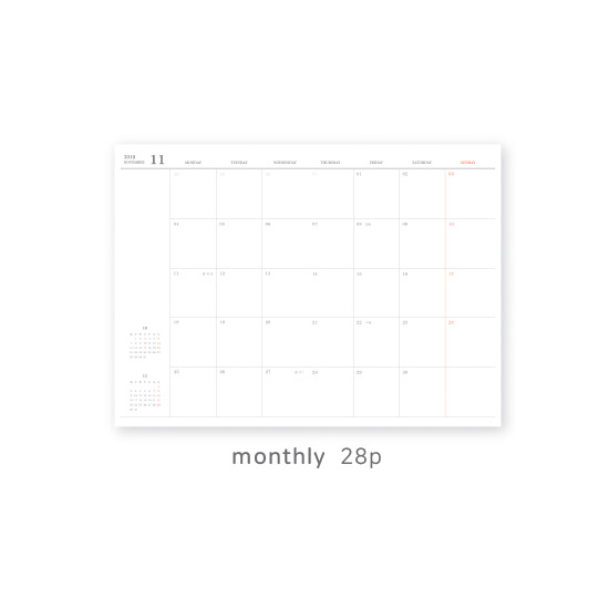Monthly plan - O-CHECK 2020 Spring come dated monthly planner scheduler