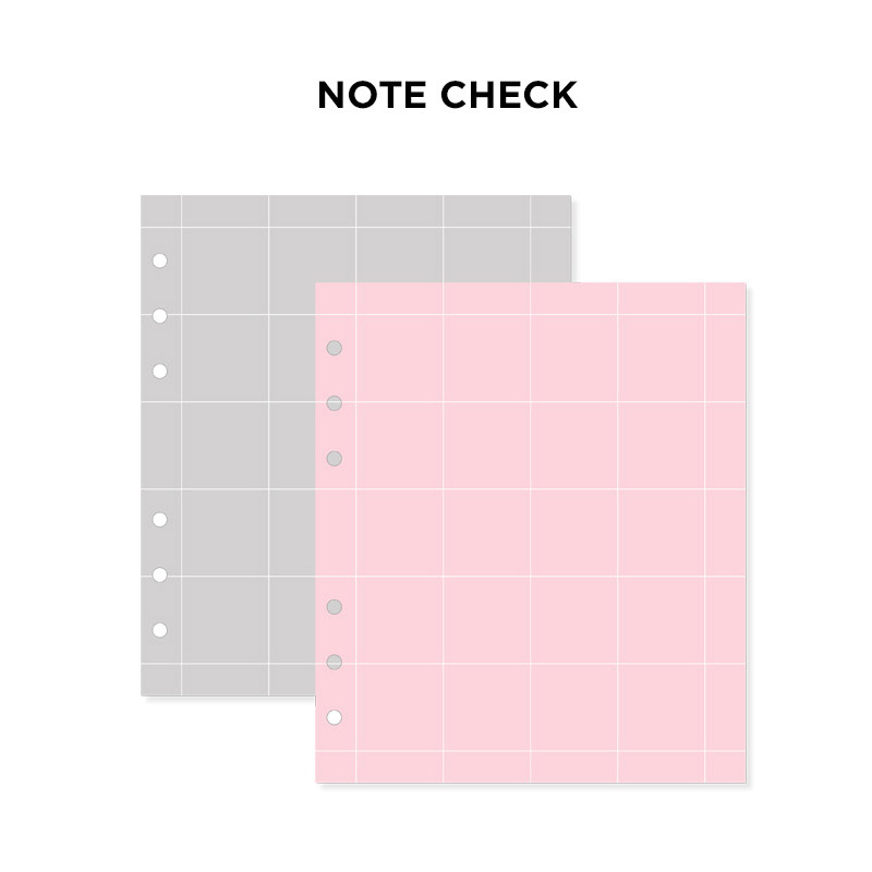 Check note - Cherry pick zipper closure 6-ring dateless weekly planner