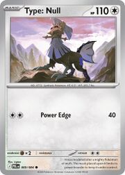 Card featuring Type: Null with stats and attack details.