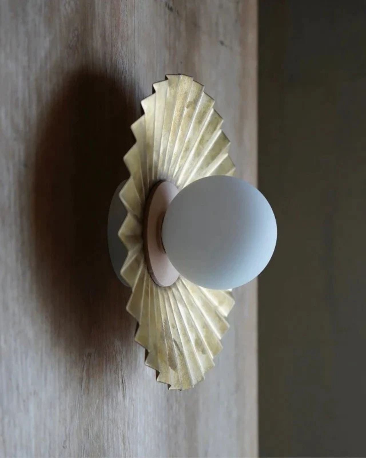 Pleated Brass Wall Sconce | Frillneck | Lighting Collective