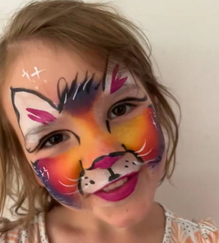 colourful face paint cat