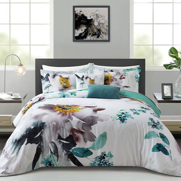 Chic Home Lexie 5 Piece Watercolor Floral Comforter Set