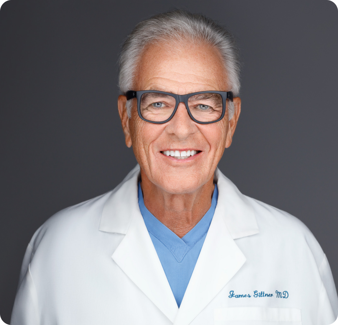 Dr. Jim Giltner, MD smiling against a gray background