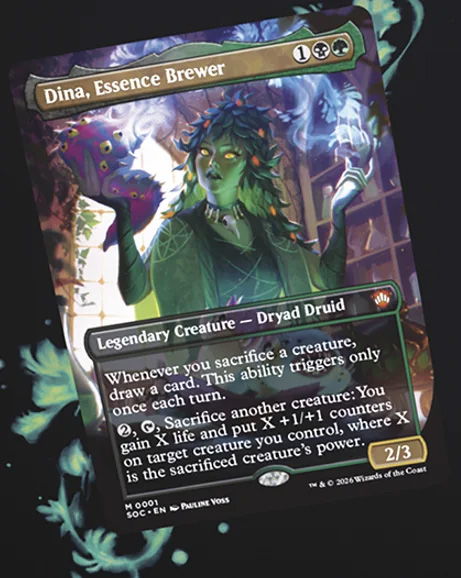 The card Dina, Essence Brewer from the WItherblom Pestilence MTG deck.