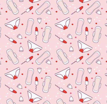 illustration of pads, tampons, periodpants, cups