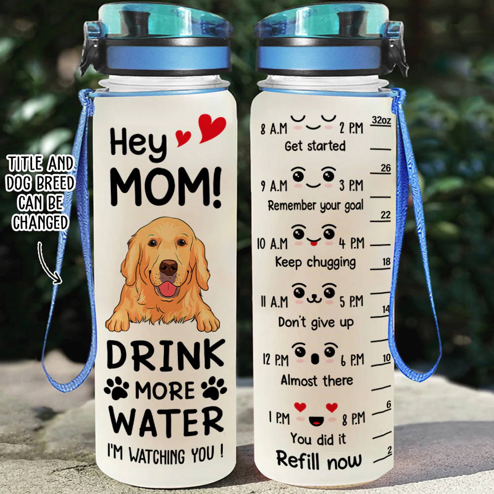 DRINK MORE WATER - PERSONALIZED CUSTOM WATER TRACKER BOTTLE