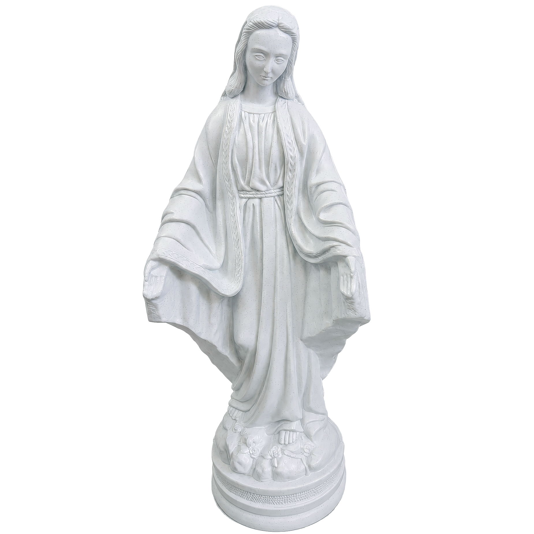 Blessed Virgin Mary garden statue with faux granite appearance