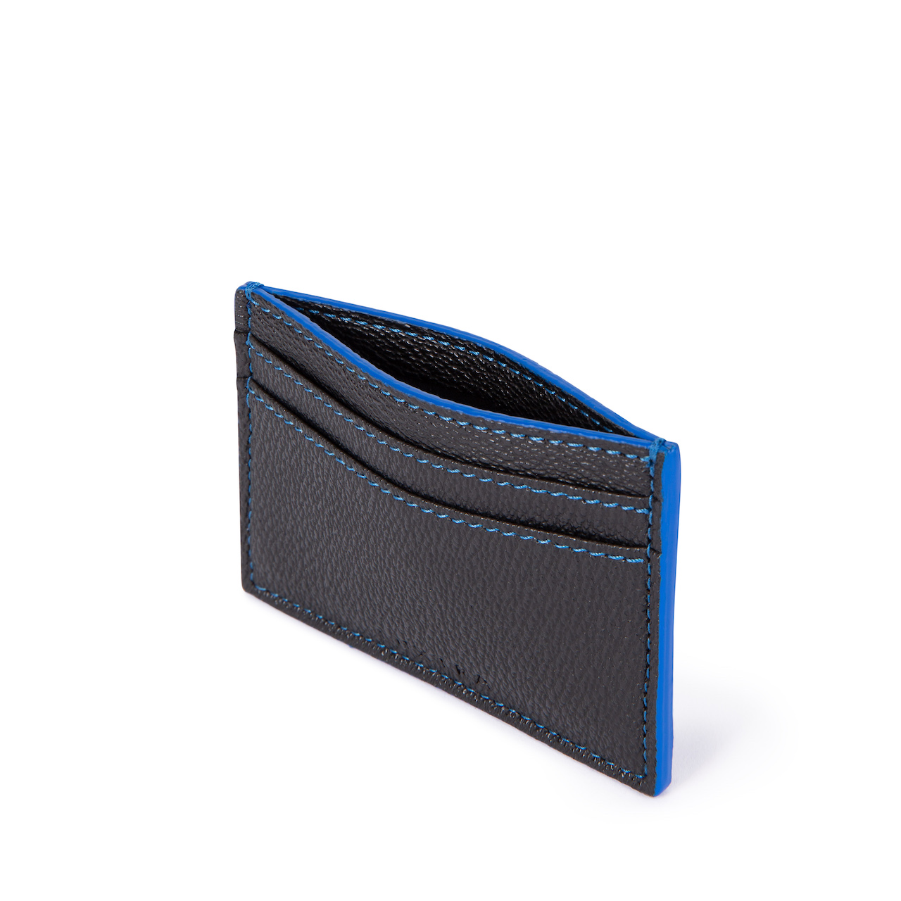 LUXTRA vegan apple leather card holder - black / blue